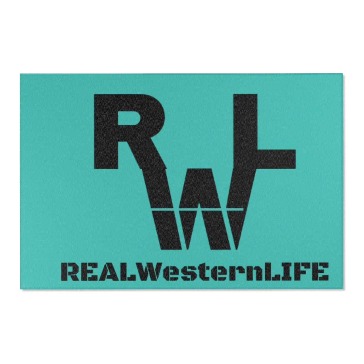 Real Western Life (RWL) Black Brand- Home Decor Teal Area Rug - Customize