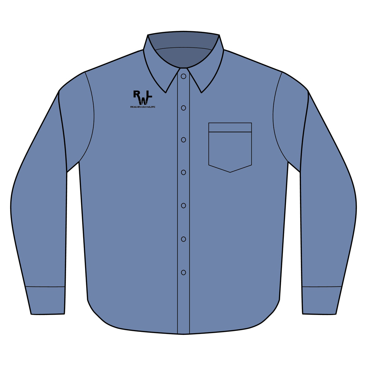 Gingham Long Sleeve Shirt — Custom Ranch Name Monogram (Easy-Care, Button-Down)