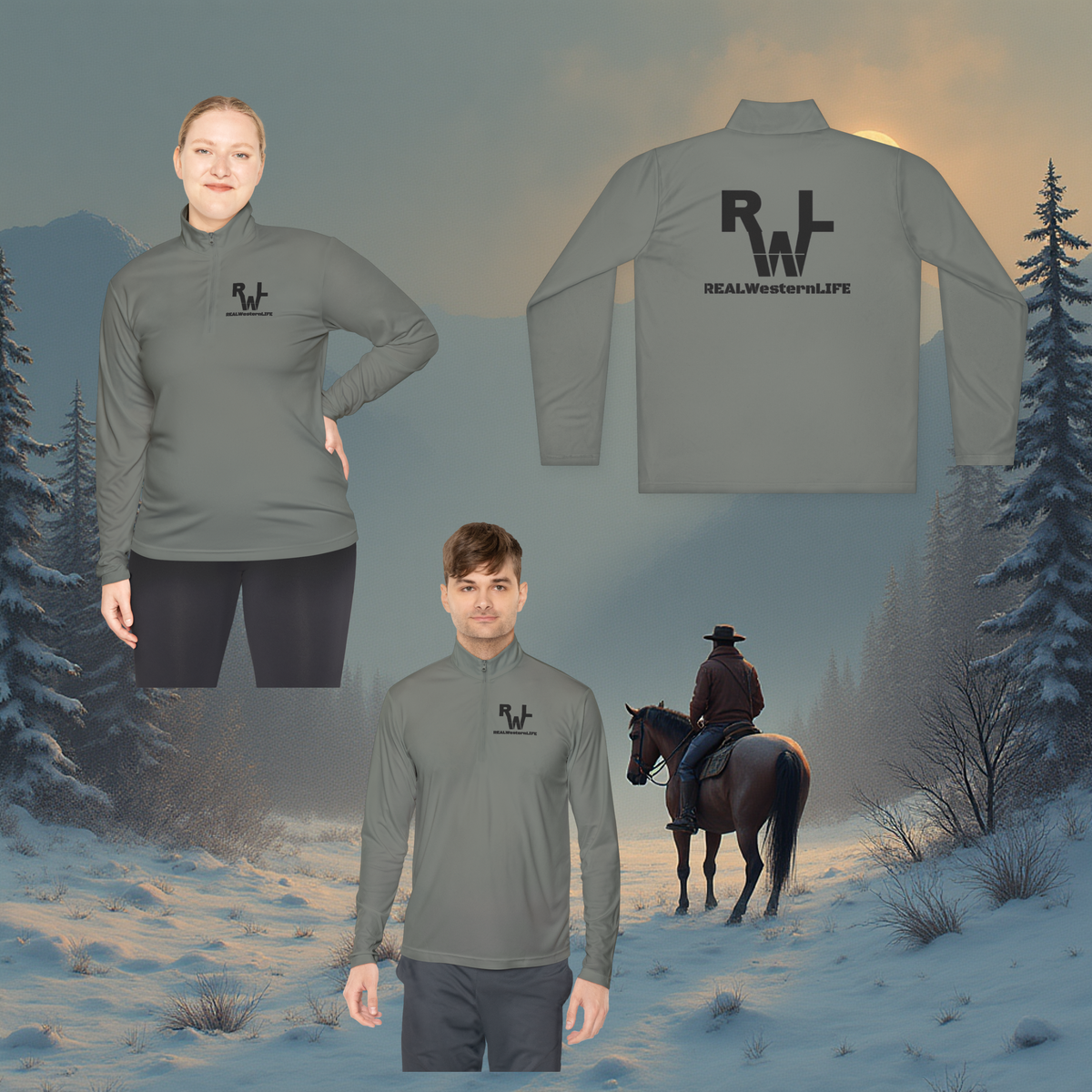 RWL Quarter-Zip Pullover - Customize- Black Brand