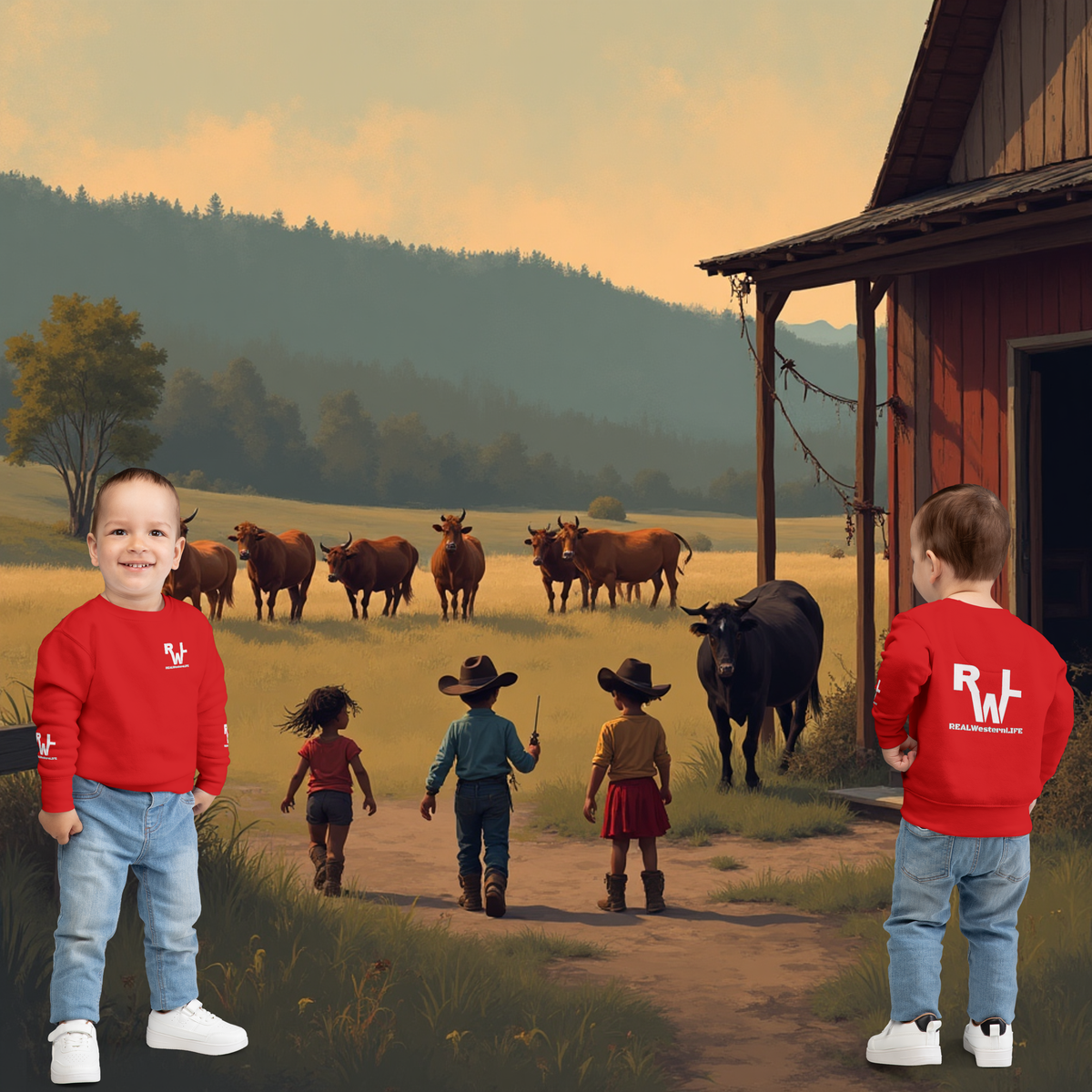 Toddler Sweatshirt Kids - Customize - White Branding, Size - 2T - 7T