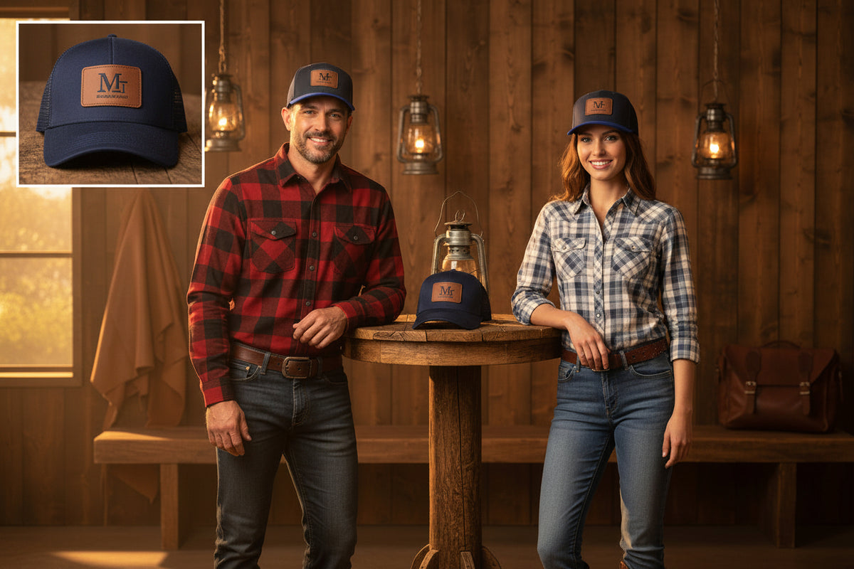 Real Western Life -Leather Patch Baseball Cap — Retro Rugged Logo Hat