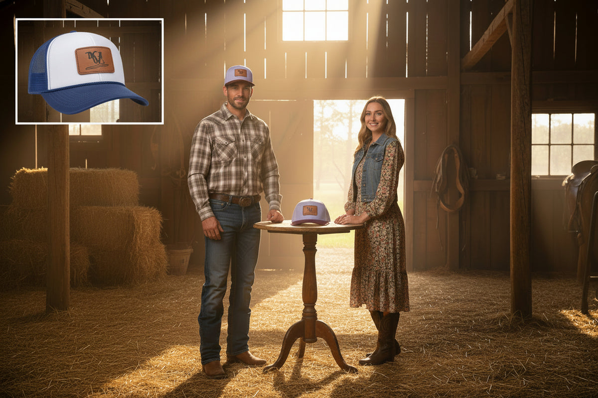 Real Western Life -Leather Patch Baseball Cap — Retro Rugged Logo Hat