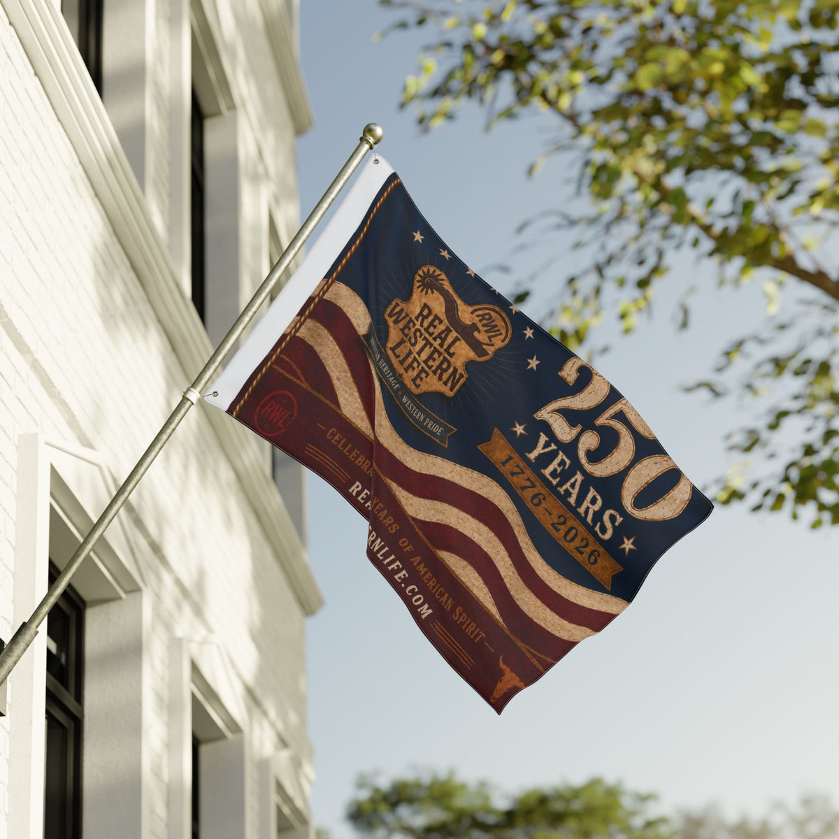 RWL 250 Years Real Western Life Double-Sided Patriotic Flag