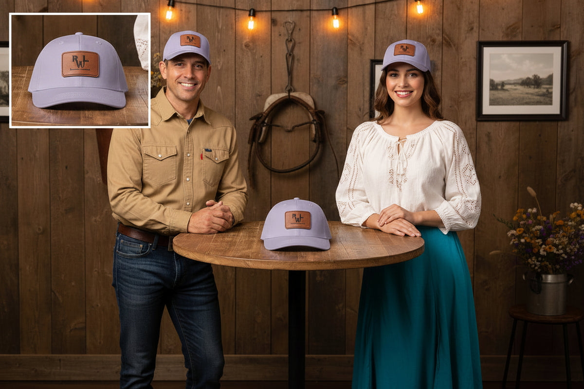 Real Western Life -Leather Patch Baseball Cap — Retro Rugged Logo Hat