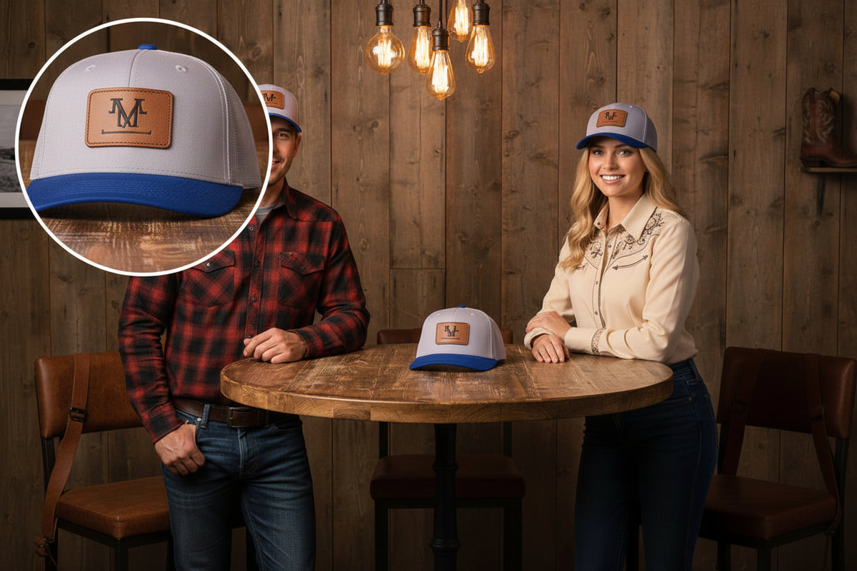 Real Western Life -Leather Patch Baseball Cap — Retro Rugged Logo Hat