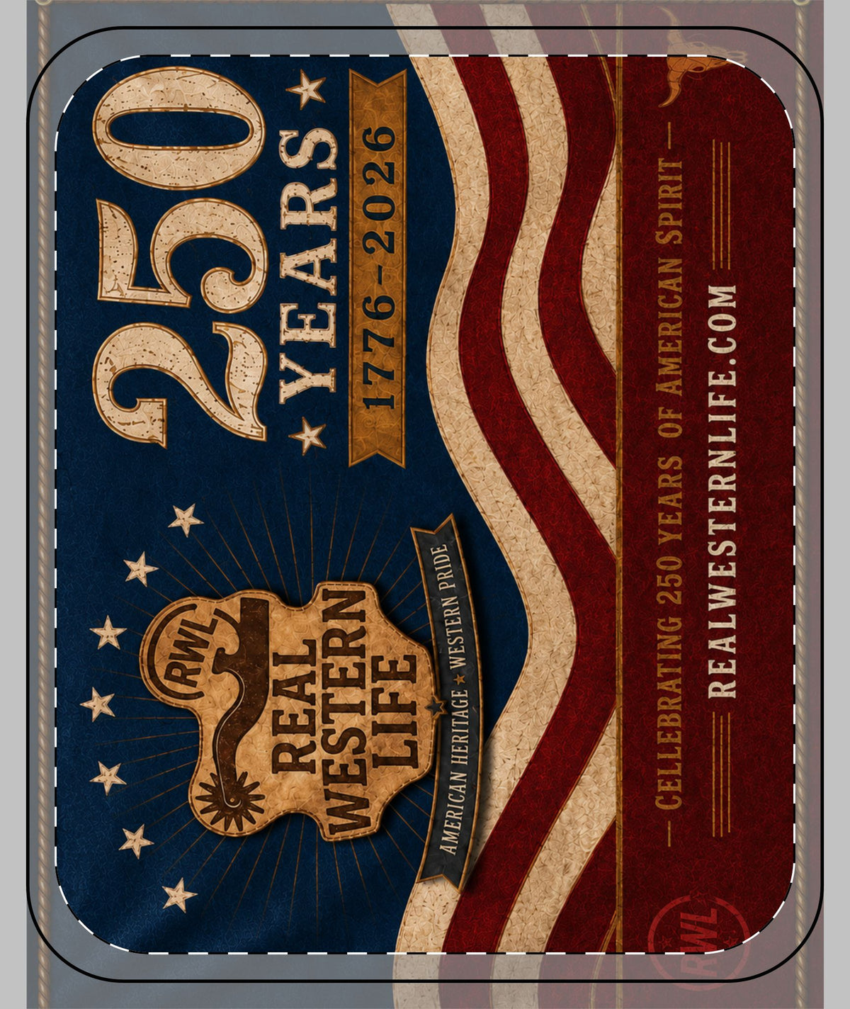 Real Western Life 250 Years Sherpa Blanket