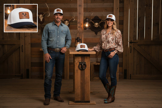 Real Western Life -Leather Patch Baseball Cap — Retro Rugged Logo Hat