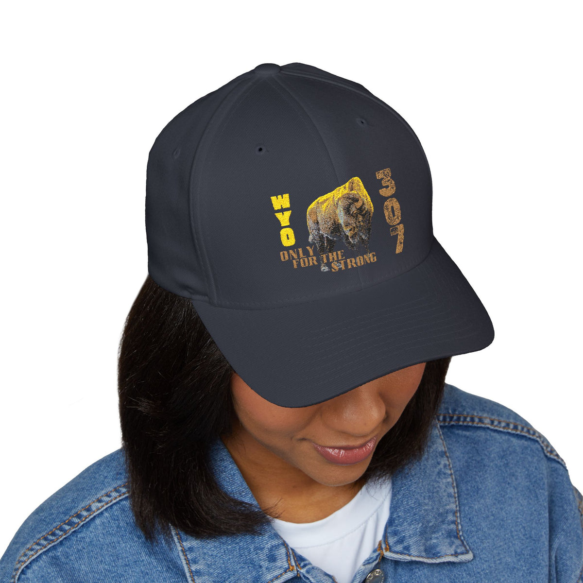 307 Wyoming Bison  - Closed-Back Structured Cap (Embroidery)