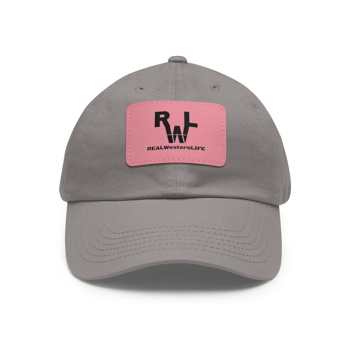 Leather Patch Dad Hat — RW RealWaterLife Logo Adjustable Baseball Cap