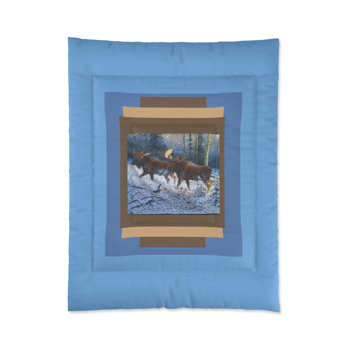 Moose in the Snow – Western Wilderness Comforter