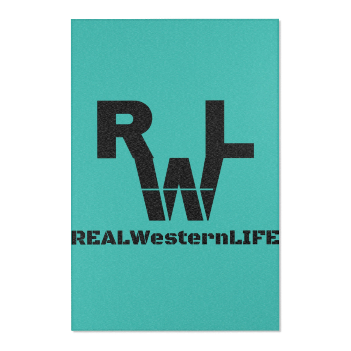 Real Western Life (RWL) Black Brand-  Home Decor Teal Area Rug - Customize