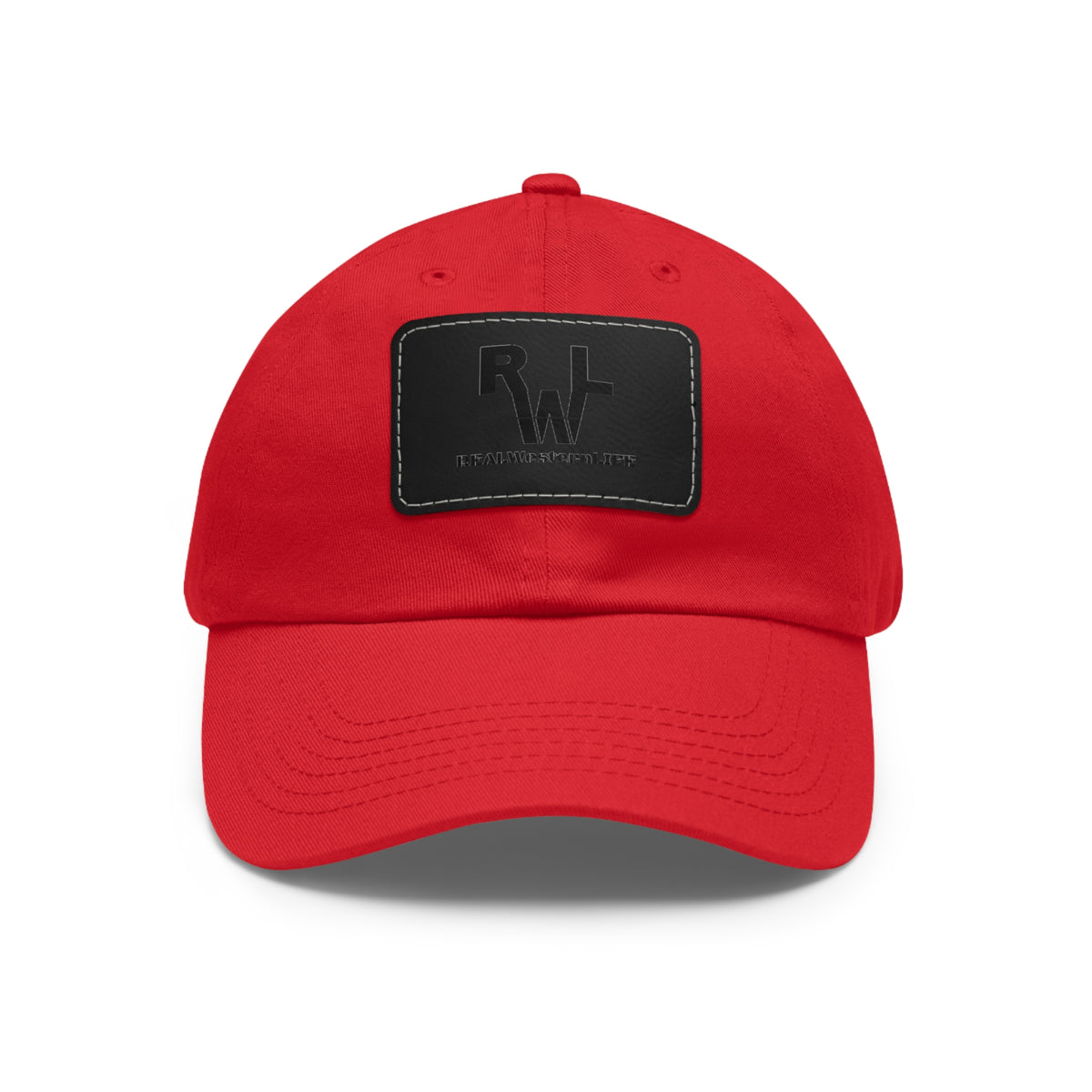 Leather Patch Dad Hat — RW RealWaterLife Logo Adjustable Baseball Cap