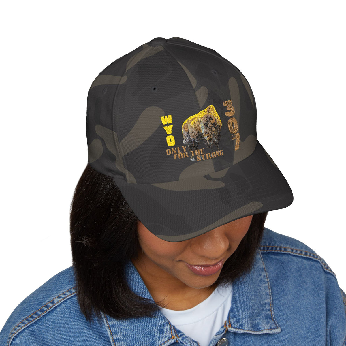307 Wyoming Bison  - Closed-Back Structured Cap (Embroidery)