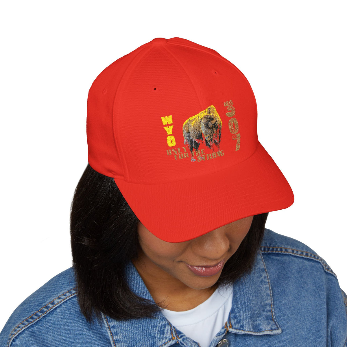 307 Wyoming Bison  - Closed-Back Structured Cap (Embroidery)
