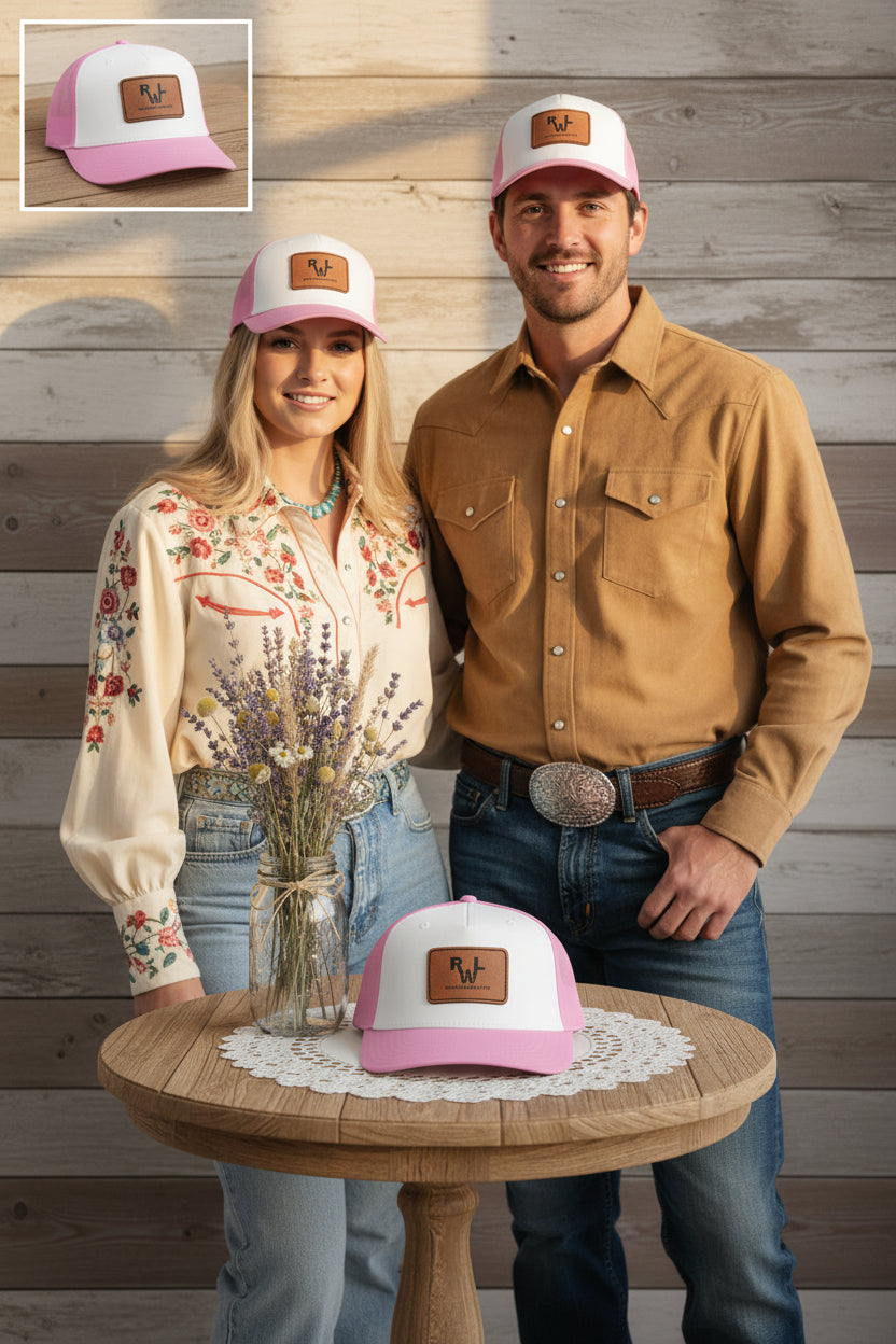 Real Western Life -Leather Patch Baseball Cap — Retro Rugged Logo Hat