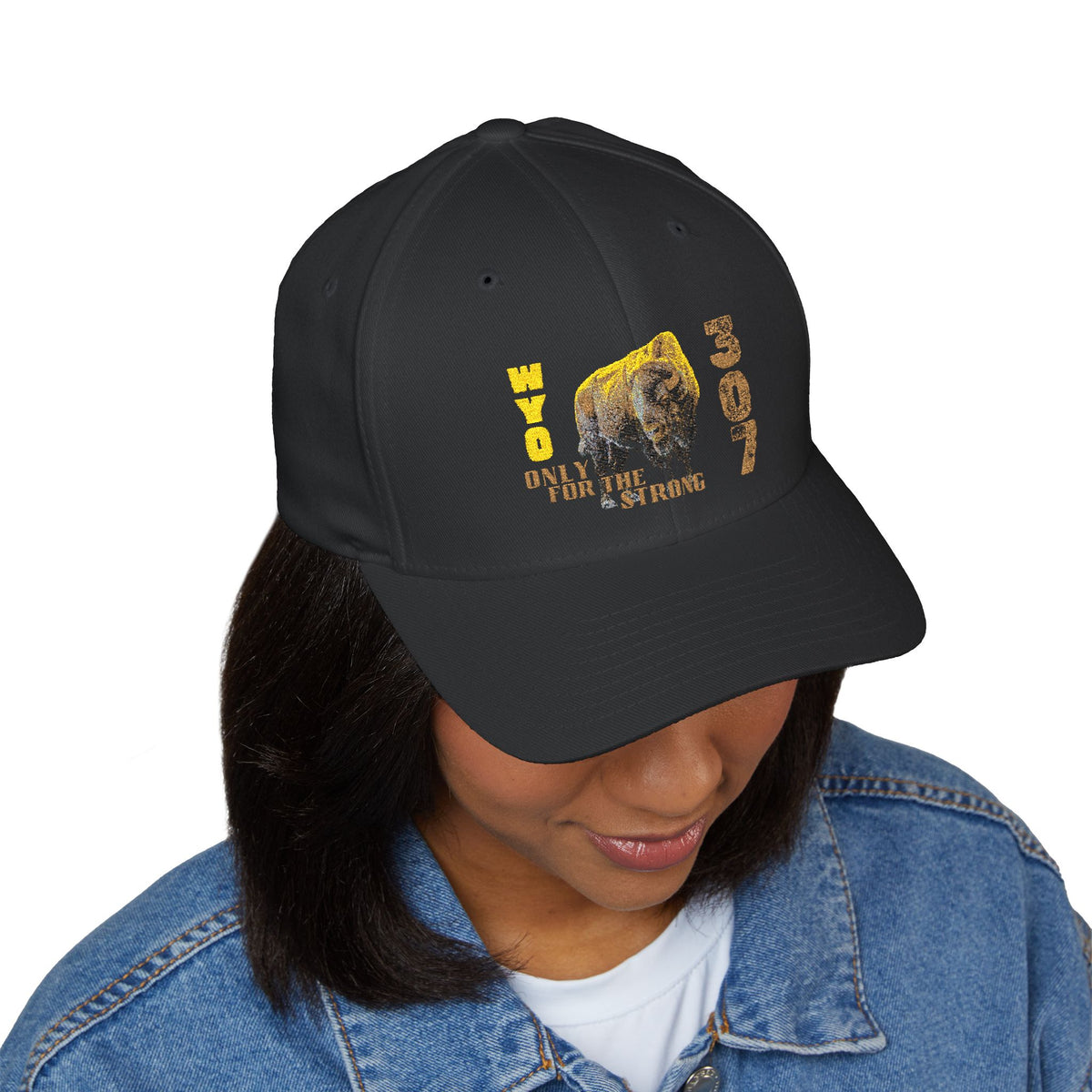 307 Wyoming Bison  - Closed-Back Structured Cap (Embroidery)