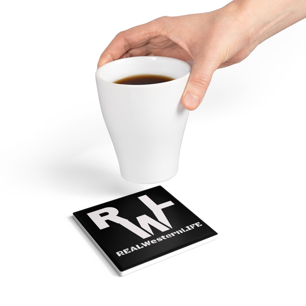 Ceramic Coaster —  Drink Coaster (Black & White) - Customize