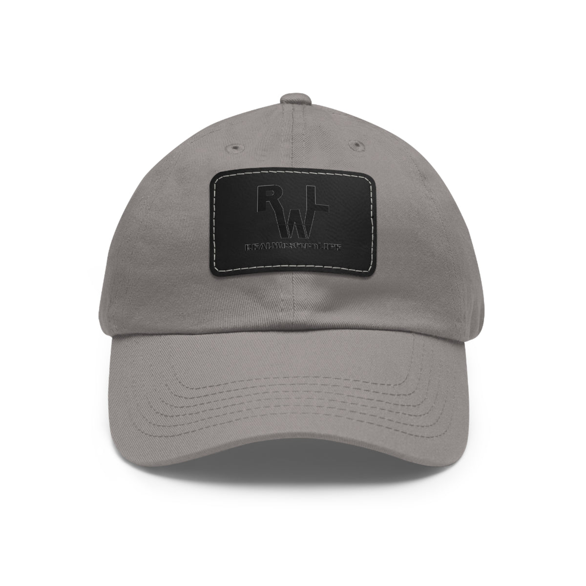 Leather Patch Dad Hat — RW RealWaterLife Logo Adjustable Baseball Cap
