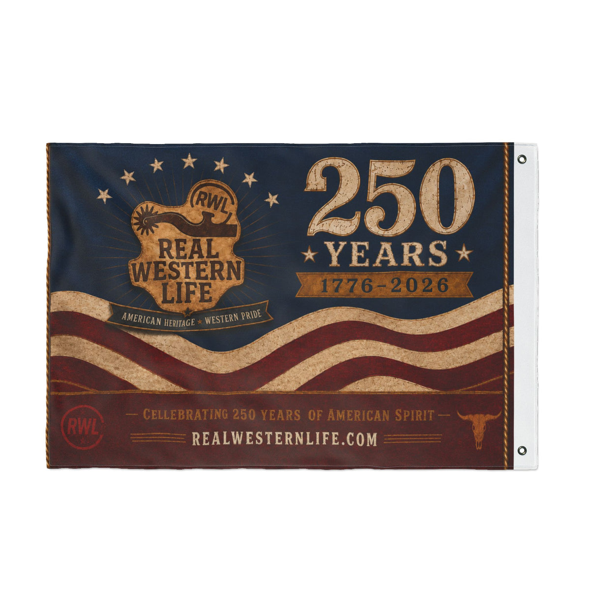 RWL 250 Years Real Western Life Double-Sided Patriotic Flag