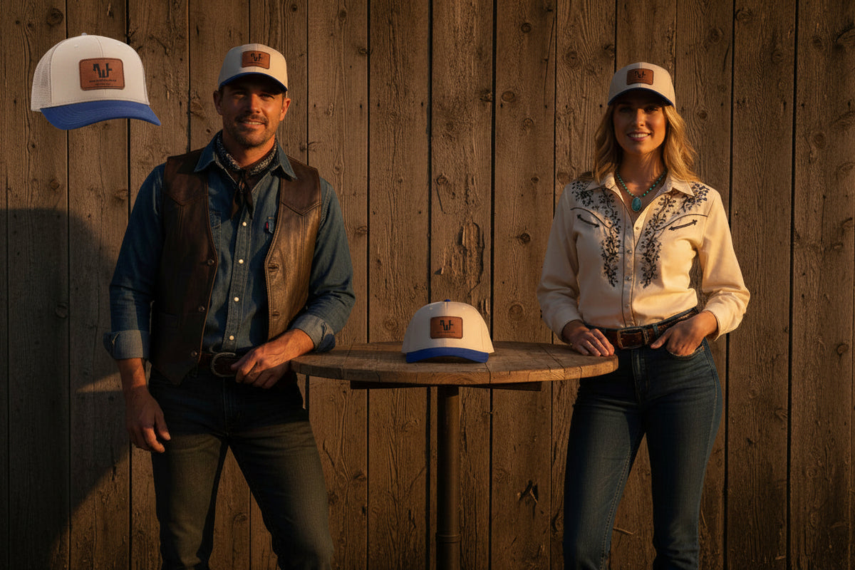 Real Western Life -Leather Patch Baseball Cap — Retro Rugged Logo Hat