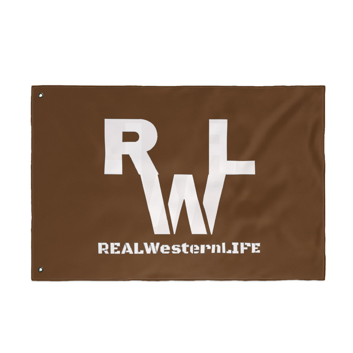 Real Western Life - White Brand - Double Sided Flag - Customize