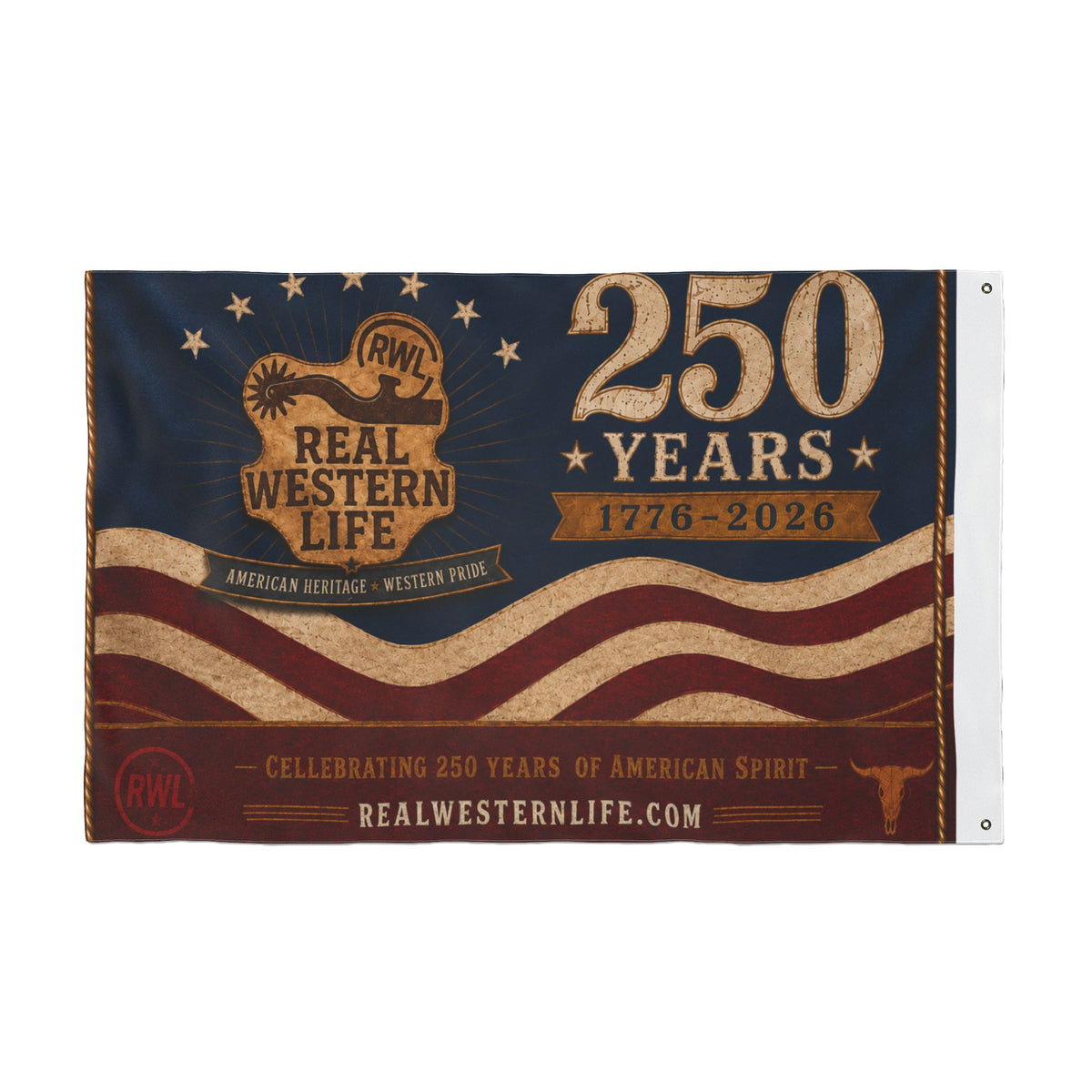 RWL 250 Years Real Western Life Double-Sided Patriotic Flag