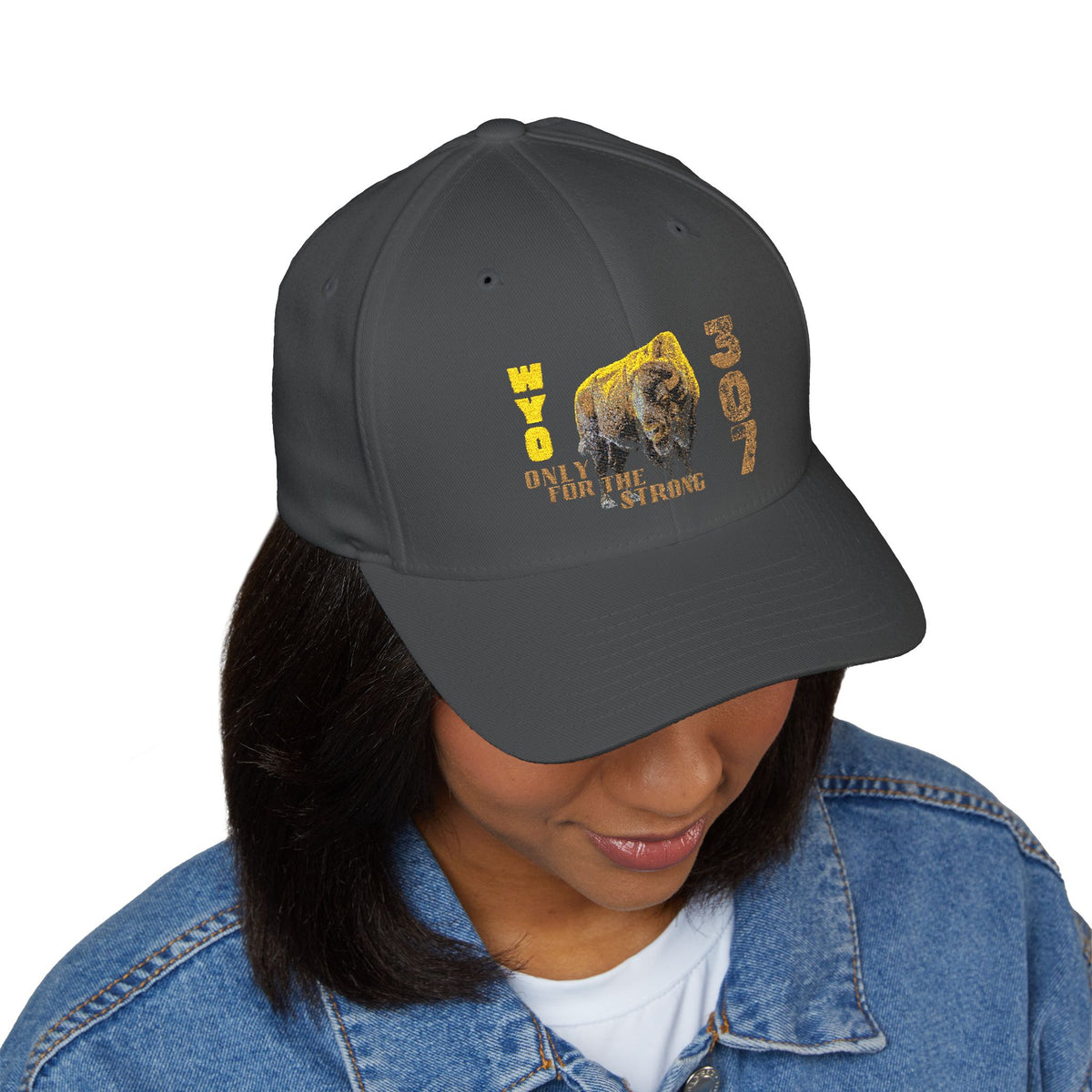 307 Wyoming Bison  - Closed-Back Structured Cap (Embroidery)