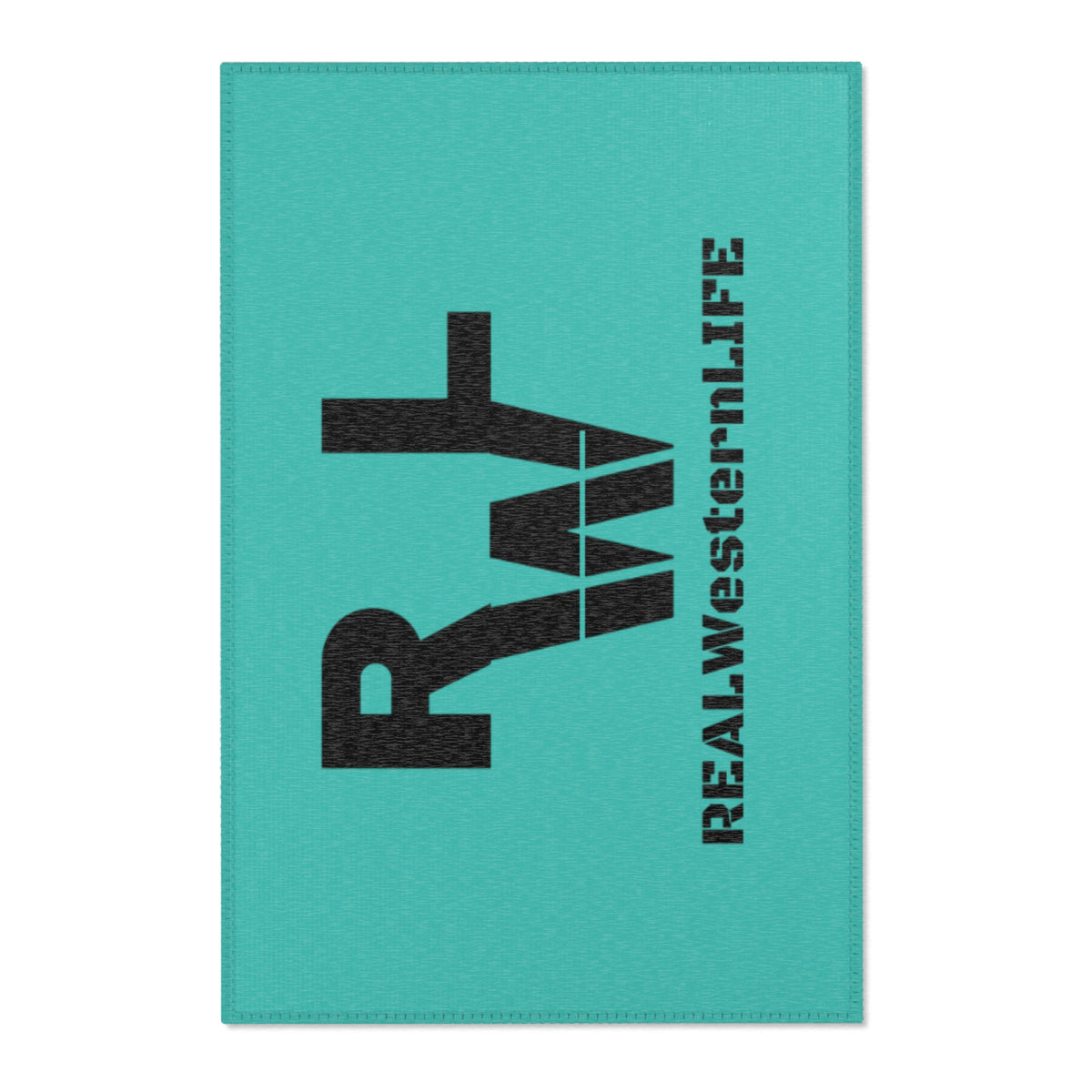 Real Western Life (RWL) Black Brand-  Home Decor Teal Area Rug - Customize