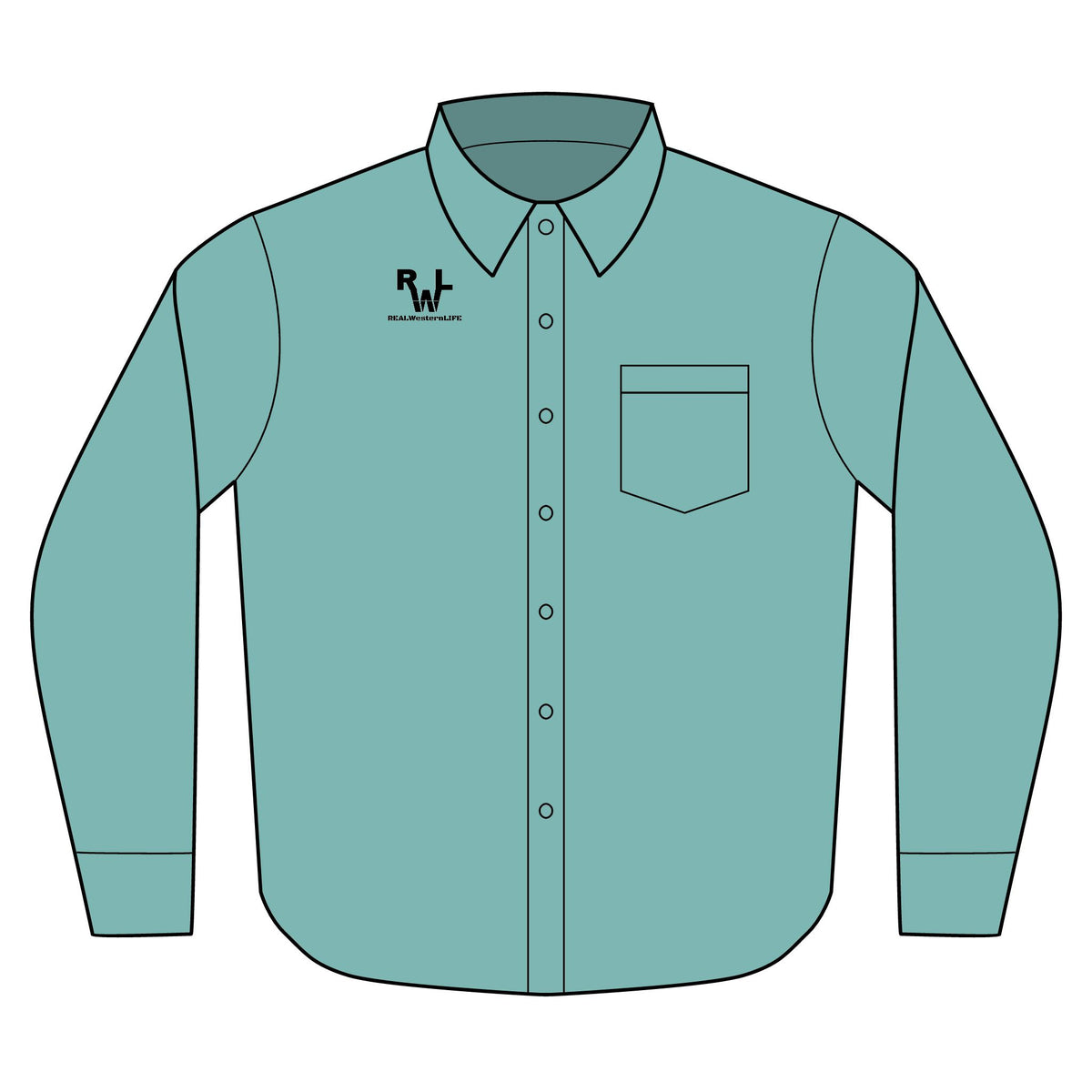 Gingham Long Sleeve Shirt — Custom Ranch Name Monogram (Easy-Care, Button-Down)