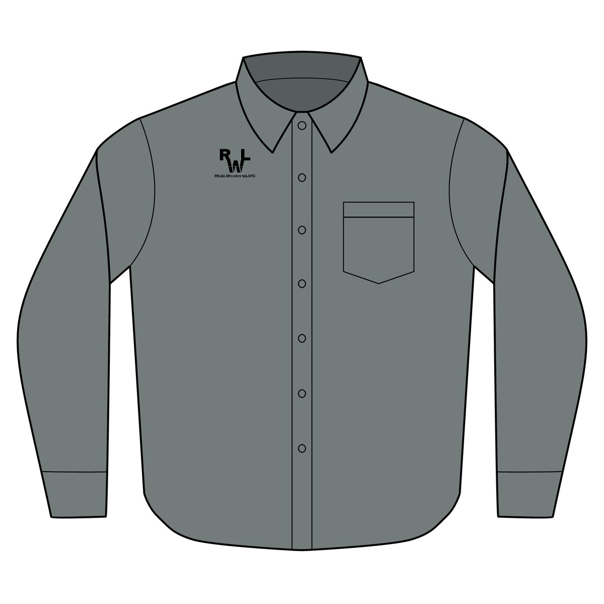 Gingham Long Sleeve Shirt — Custom Ranch Name Monogram (Easy-Care, Button-Down)