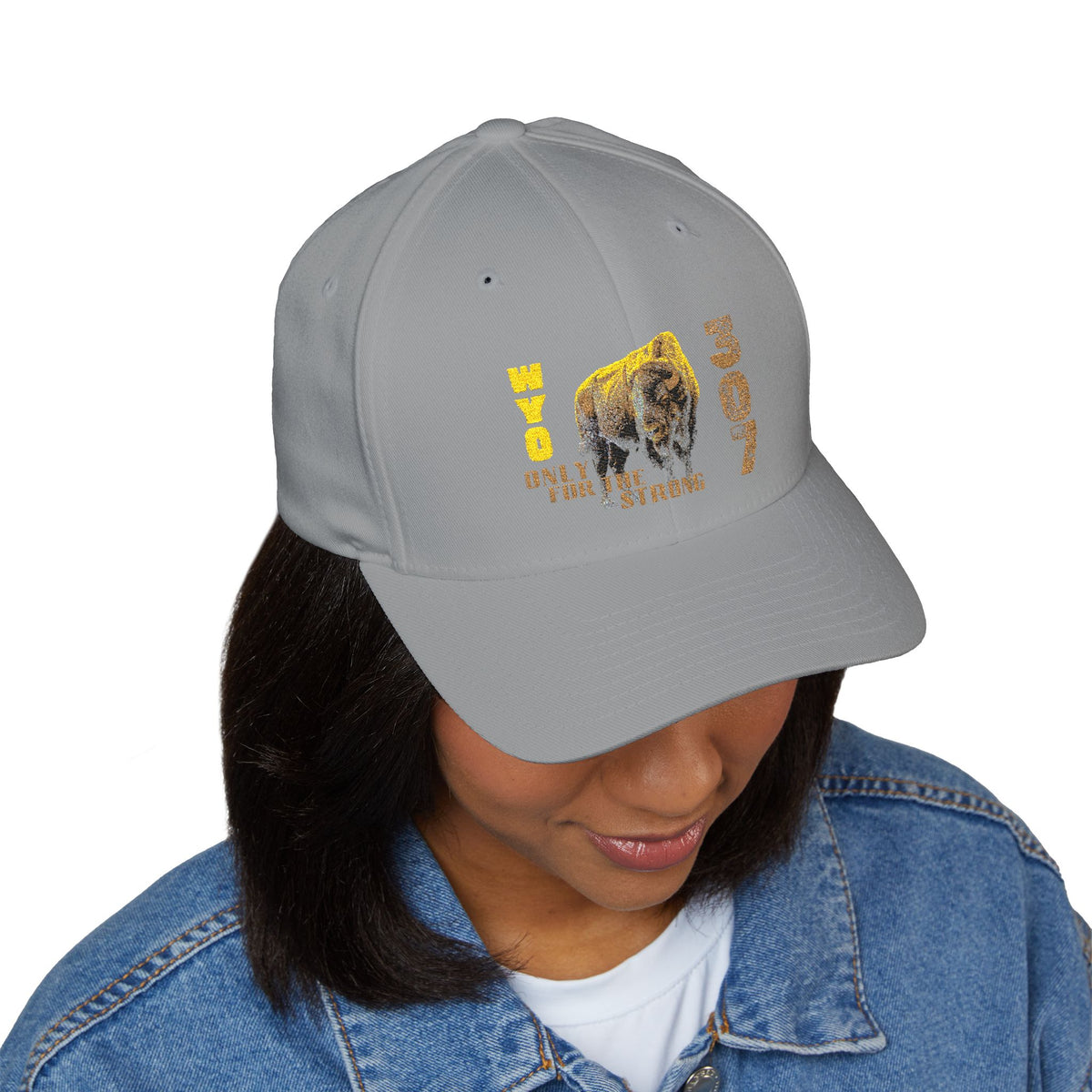 307 Wyoming Bison  - Closed-Back Structured Cap (Embroidery)