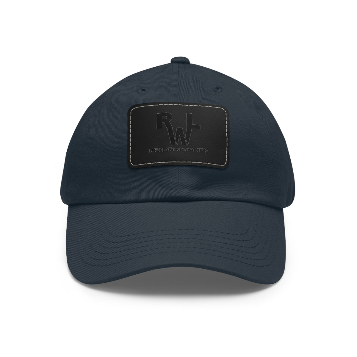Leather Patch Dad Hat — RW RealWaterLife Logo Adjustable Baseball Cap