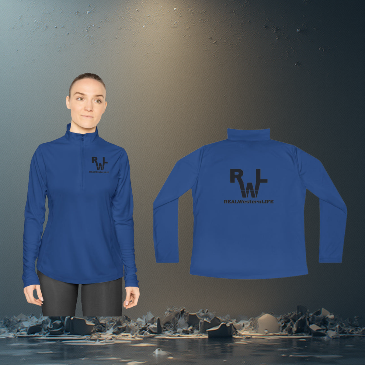 Ladies Quarter-Zip Pullover.  Customize - Black Brand - SX - 3XL