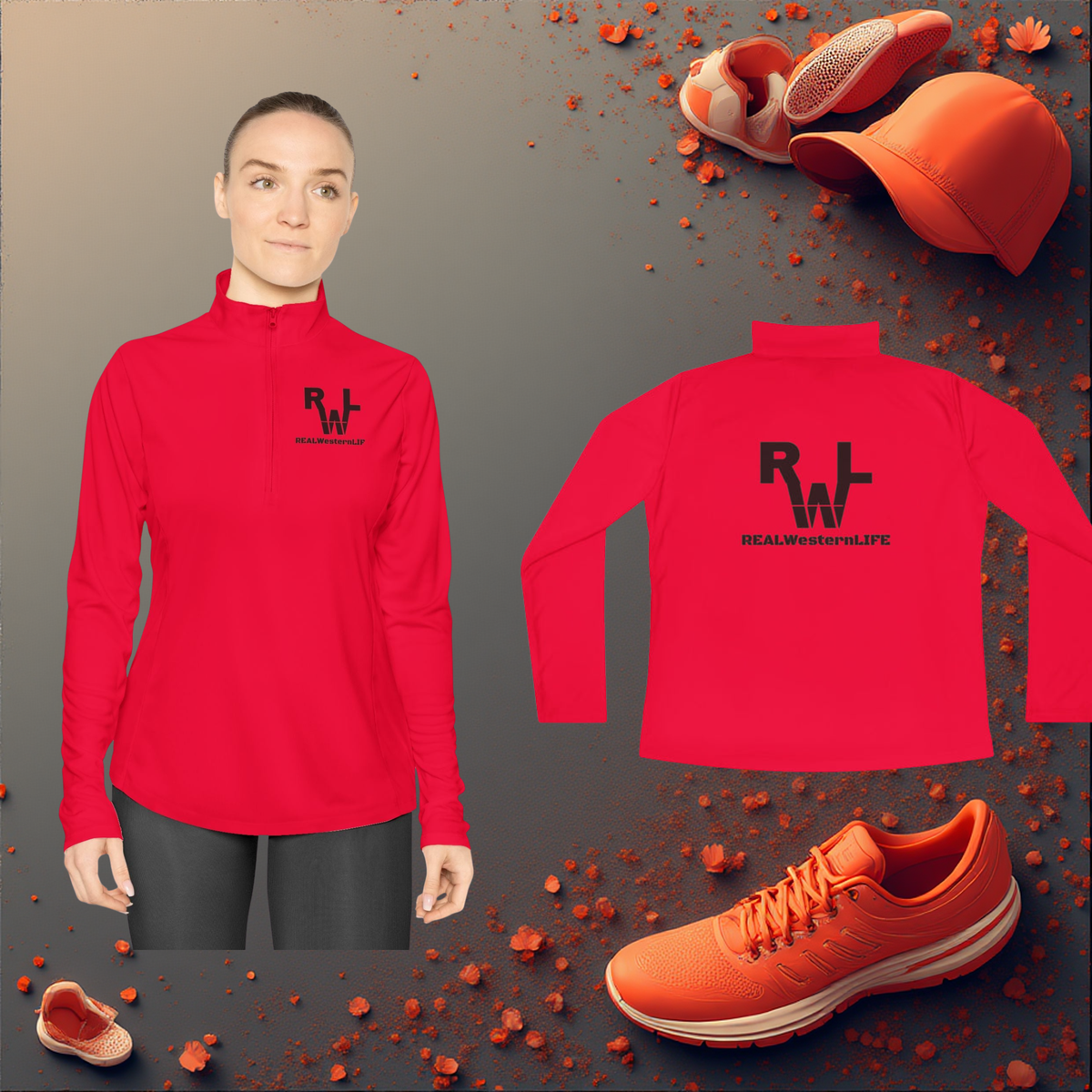 Ladies Quarter-Zip Pullover.  Customize - Black Brand - SX - 3XL