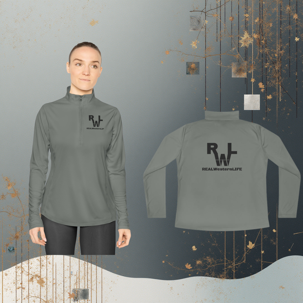 Ladies Quarter-Zip Pullover.  Customize - Black Brand - SX - 3XL