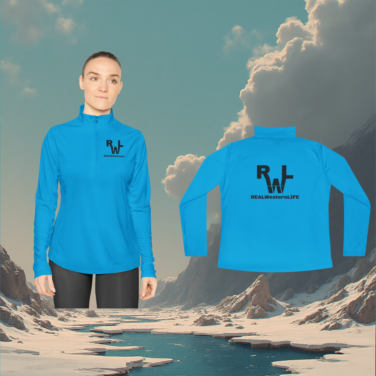 Ladies Quarter-Zip Pullover.  Customize - Black Brand - SX - 3XL