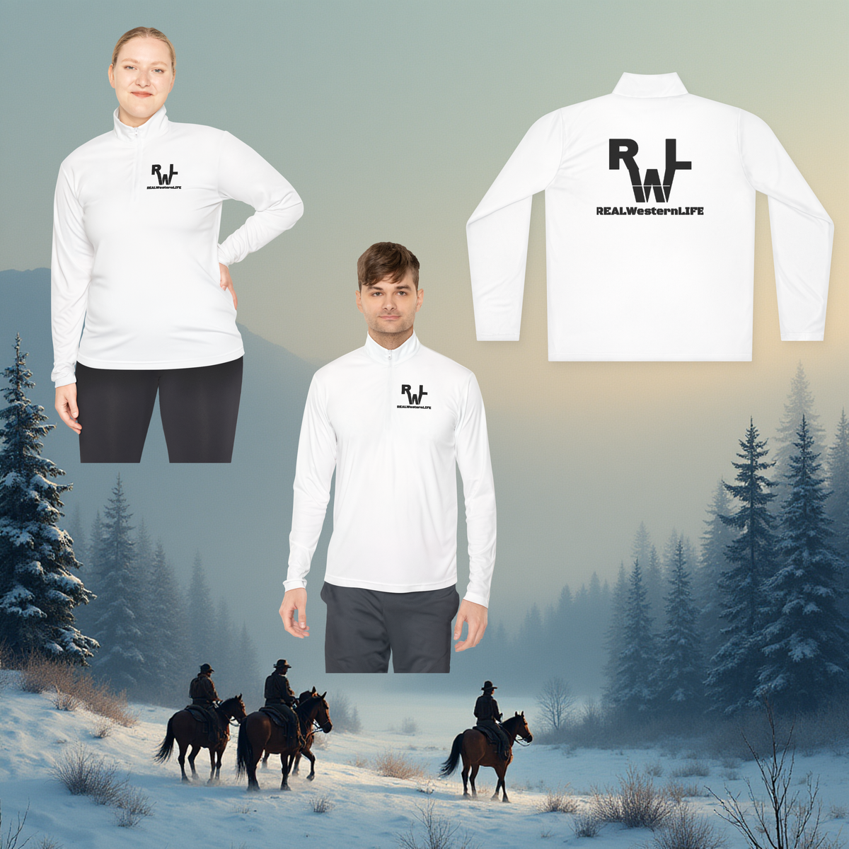 RWL Quarter-Zip Pullover -  Customize- Black Brand