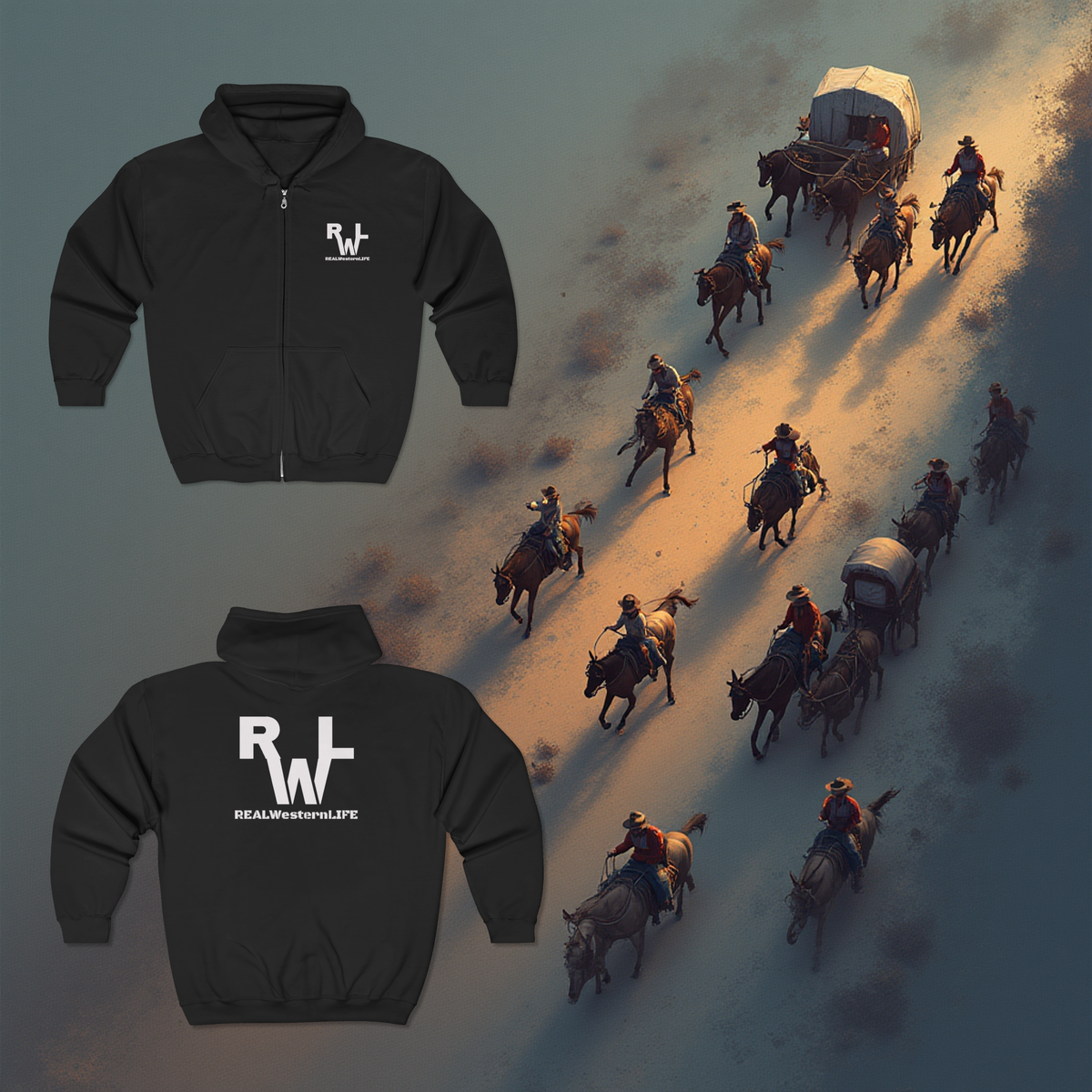 Full‑Zip Hooded Sweatshirt - Customize - Size S - 3XL