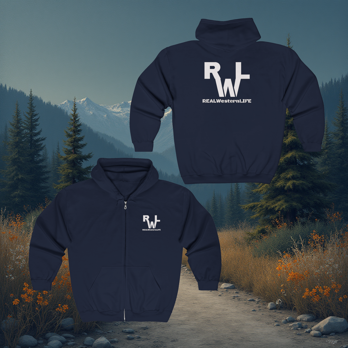 Full‑Zip Hooded Sweatshirt - Customize - Size S - 3XL
