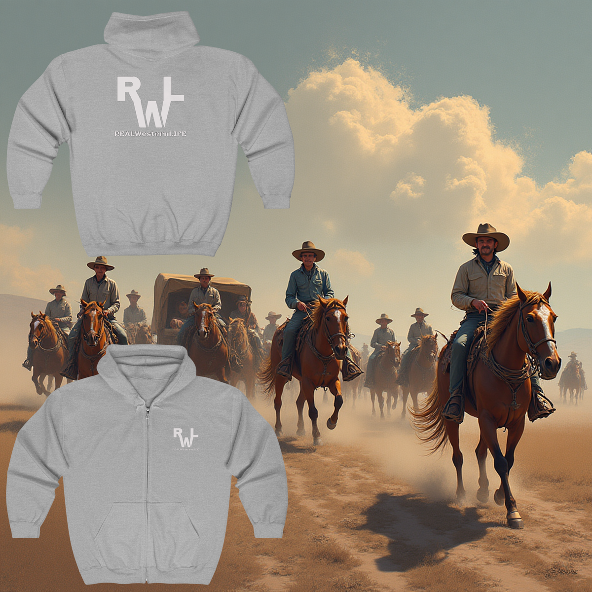 Full‑Zip Hooded Sweatshirt - Customize - Size S - 3XL