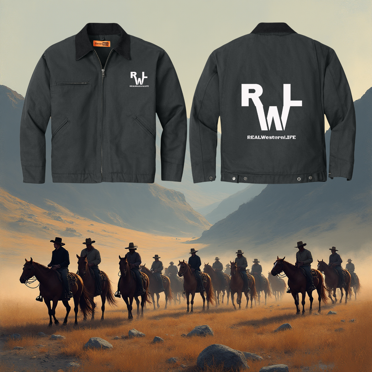 Duck Canvas Work Jacket - Customize - White Brand