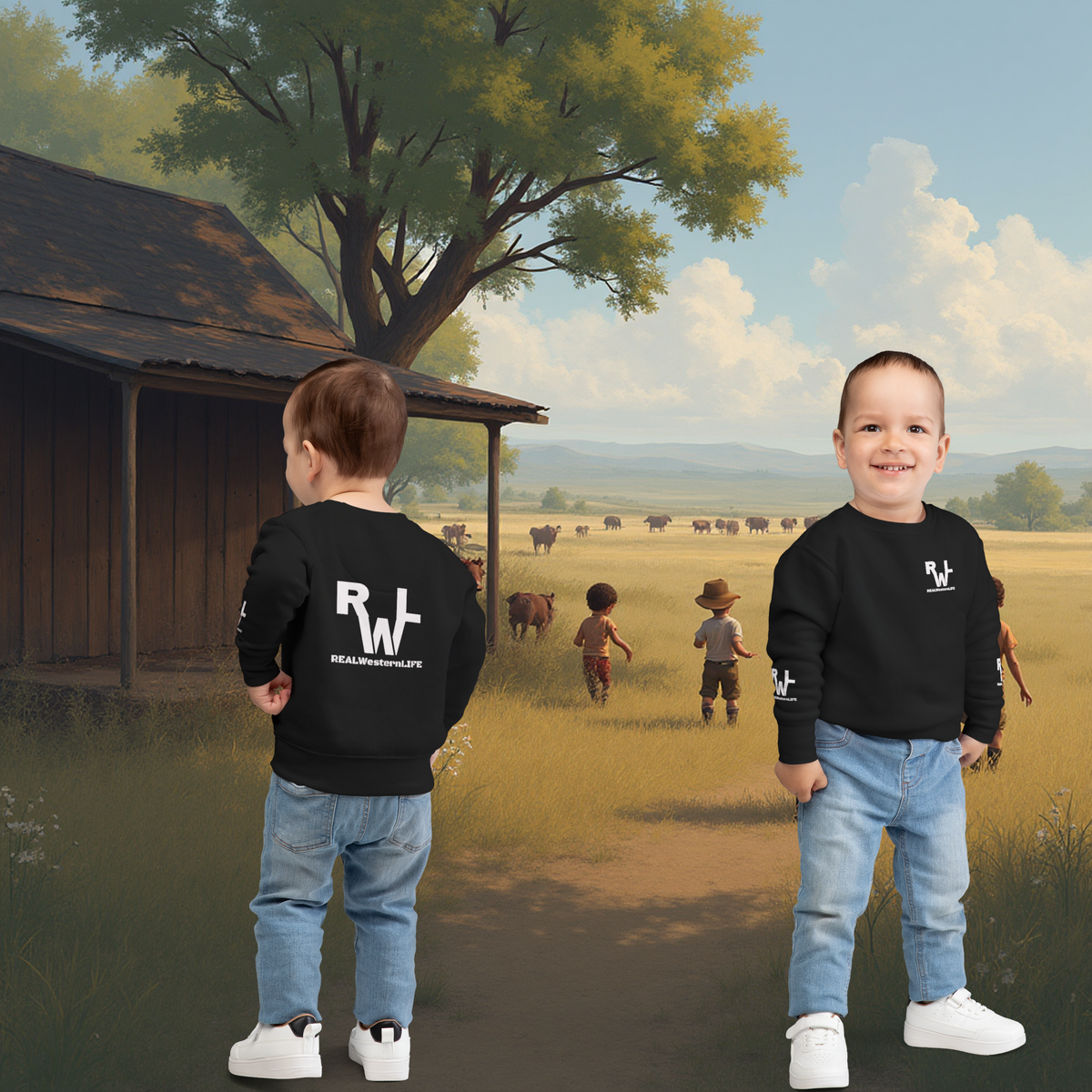 Toddler Sweatshirt Kids - Customize  - White Branding, Size - 2T - 7T