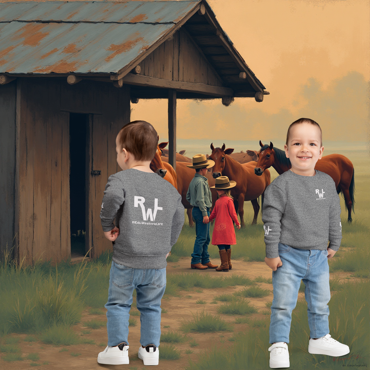 Toddler Sweatshirt Kids - Customize  - White Branding, Size - 2T - 7T