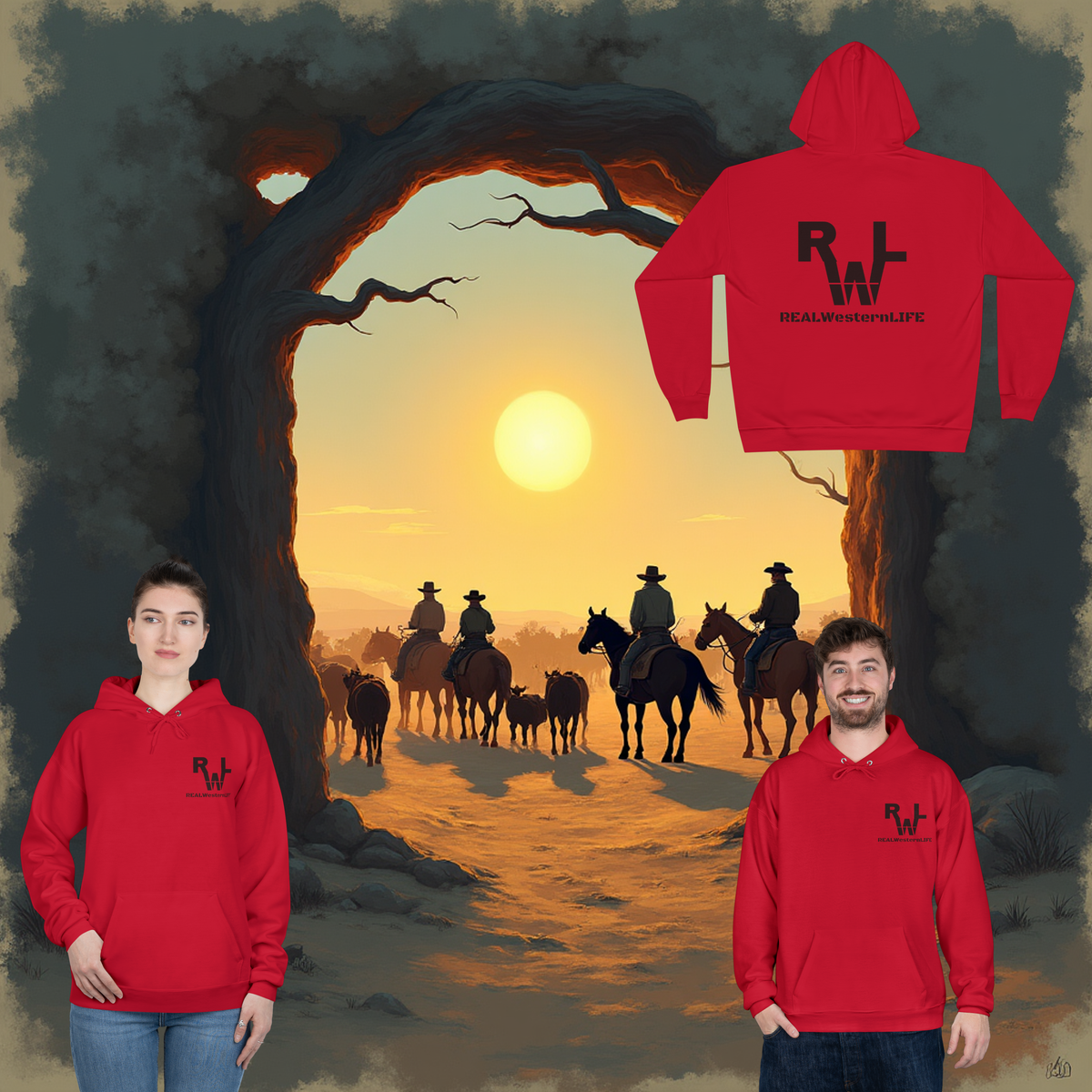 Hooded Sweatshirt, Customize - Black Brand - Sizes S - L