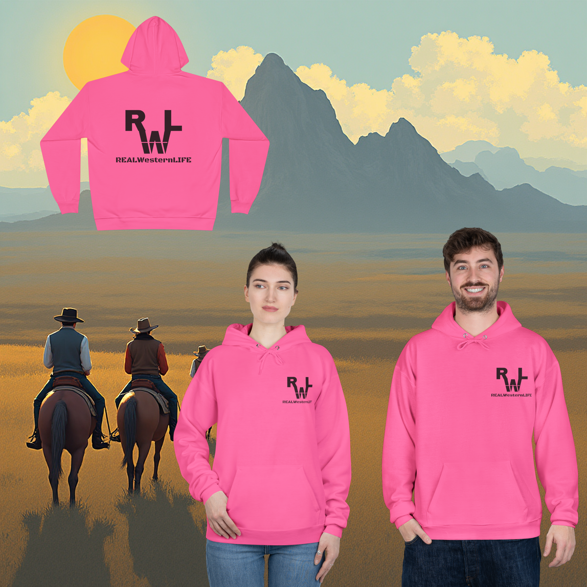 Hooded Sweatshirt, Customize - Black Brand - Sizes S - L