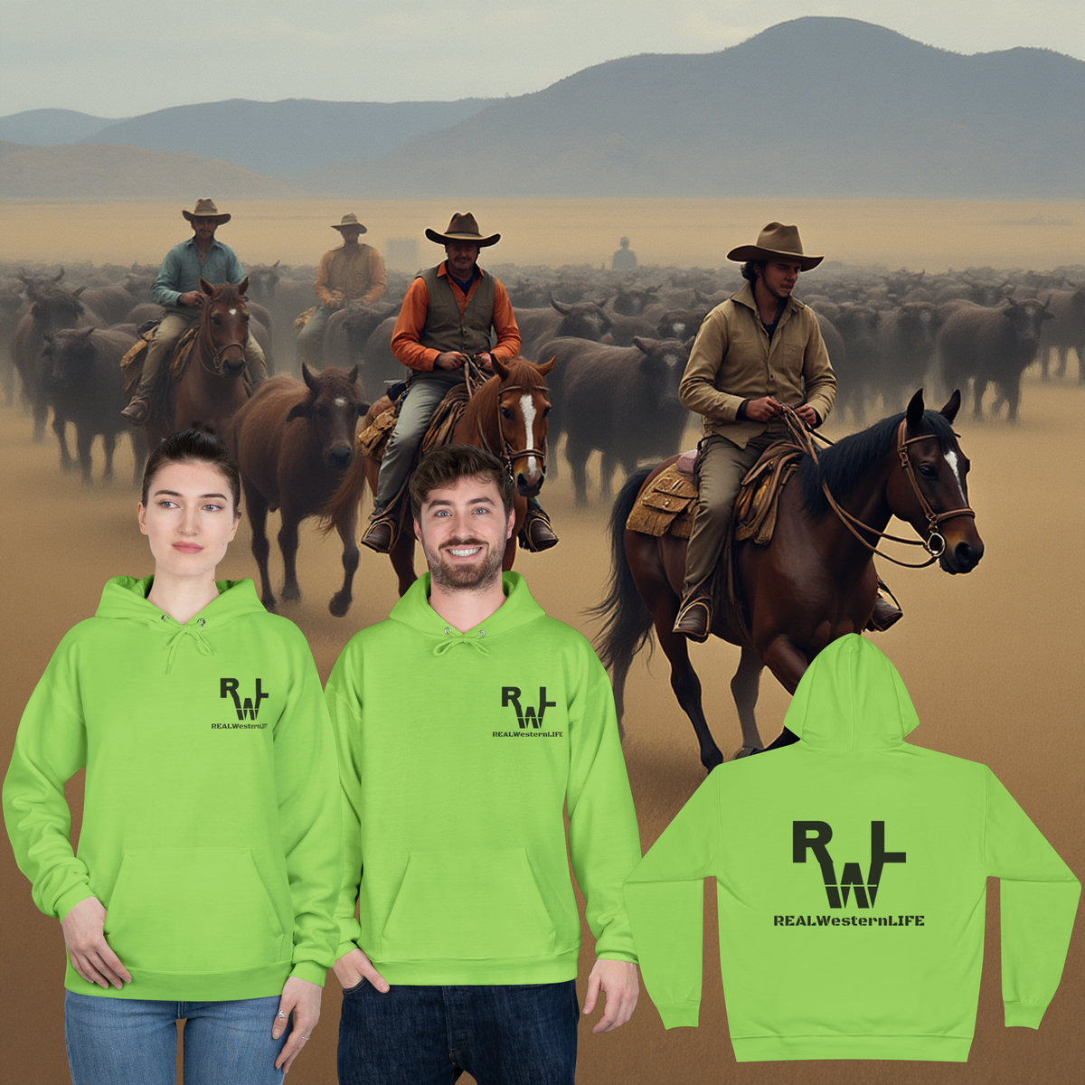 Hooded Sweatshirt, Customize - Black Brand - Sizes S - L