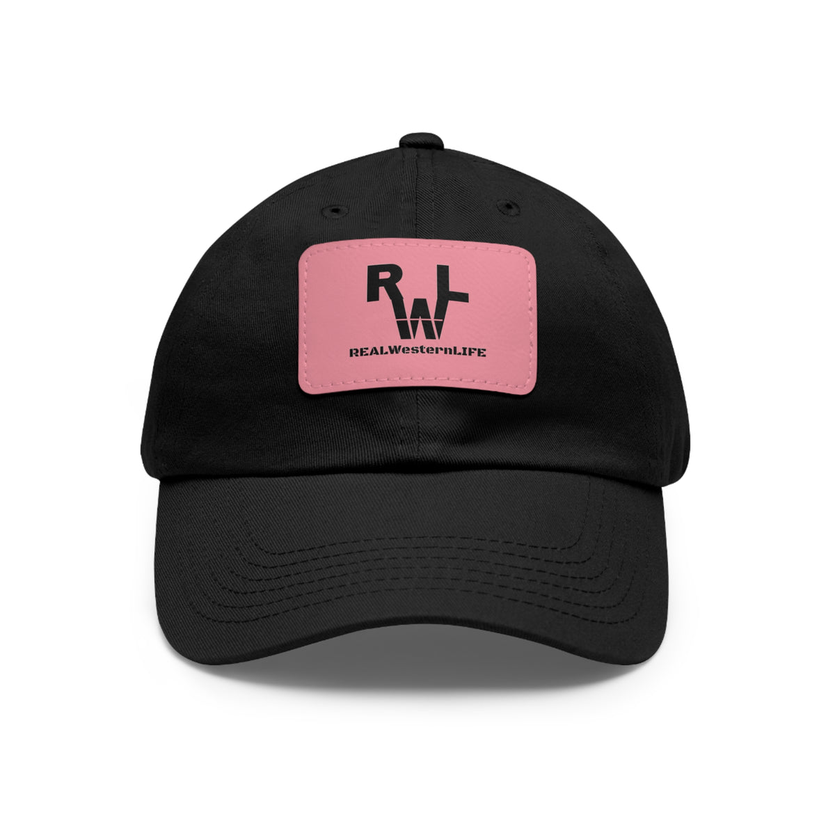 Leather Patch Dad Hat — RW RealWaterLife Logo Adjustable Baseball Cap
