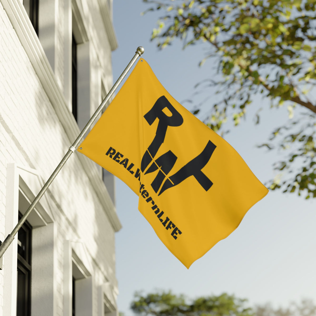 Yellow Double Sided Flag - Black Brand - Customizable with your own Brand/Ranch name or leave it with RWL Branding