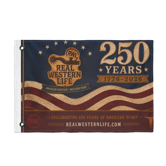 RWL 250 Years Real Western Life Double-Sided Patriotic Flag