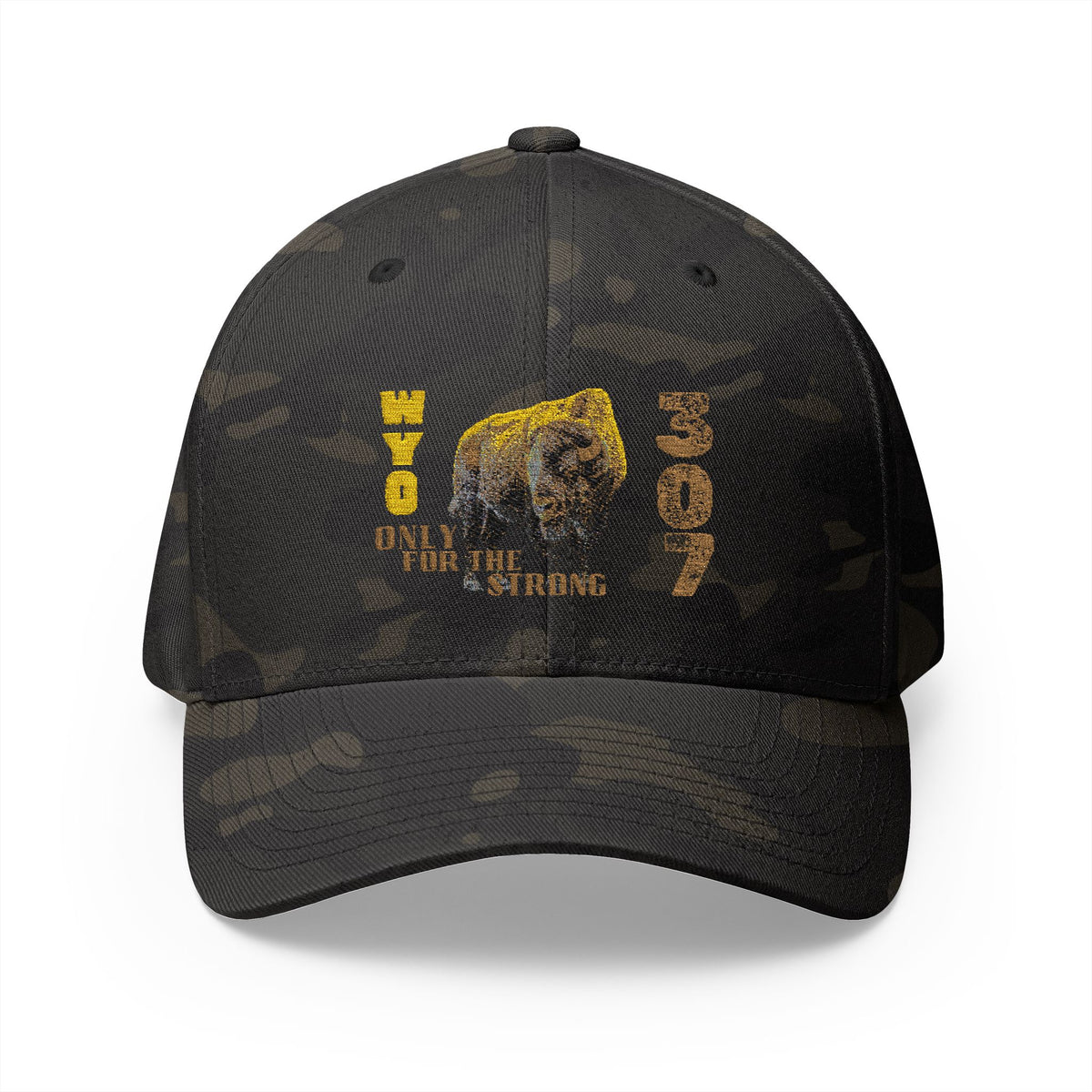 307 Wyoming Bison  - Closed-Back Structured Cap (Embroidery)
